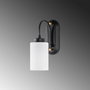 Opviq Lámpara de pared en blanco y negro con cuerpo de metal y tapa de cristal
